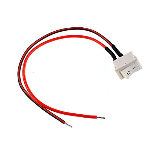 Oiyagai 10pcs AC 6A/250V 10A/125V 2 Solder SPST On/Off Mini Boat Wired Rocker Switch 2Pin Toggle SPST Switch Snap with Lines(White)
