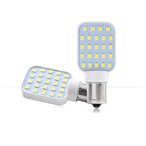 Leisure LED 2 Pack RV Interior LED Light Rotating Bulb Super Bright 312 Lumen 1141 1156 BA15S 24-SMD Camper Trailer Lamp Bulb 10-30V Cool White (2-Pack)