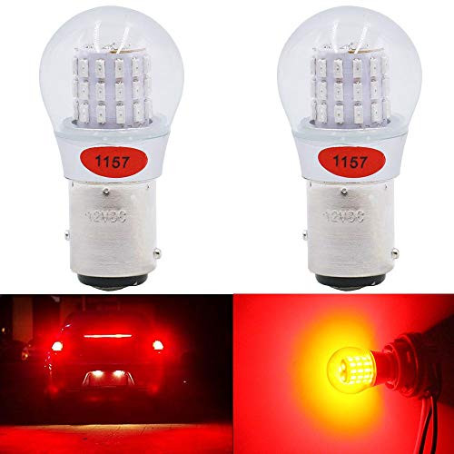 Alopee - 2-Pack 12-15V DC Extremely Bright Red 1157 2057 2357 7528 BAY15D 39SMD LED Bulbs Replacement for Halogen lamp Tail Brake Lights Stop Light