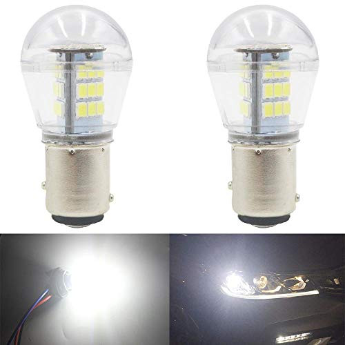 ALOPEE - 2-Pack 10-24V DC Extremely Bright White 1157 2057 2357 7528 BAY15D 33SMD LED Bulbs Replacement for Halogen lamp Back Up Reverse Lights Tail Brake Lights Side Marker Interior RV Camper Light