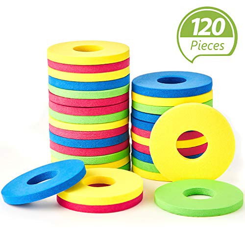 Sumind 120 Pieces Foam Disc Shooter Flying Foam Disc Toy for Remote Control Robot Toy, Red, Blue, Yellow, Green