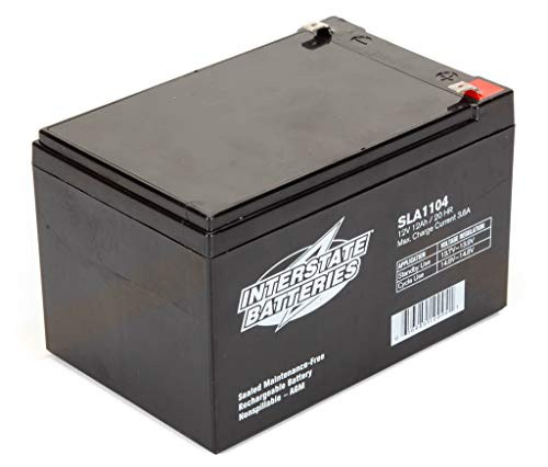 Interstate Batteries 12V 12AH Sealed Lead Acid (SLA) Battery (AGM) - .250 Faston Spade Terminals (SLA1104)
