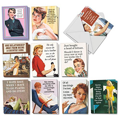 The Best Card Company - 20 Note Cards Blank Assortment (4 x 5.12 Inch) (10 Designs, 2 Each) - Hot Mess AM6622OCB-B2x10