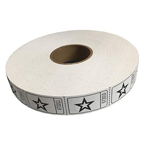 1 x 2000 White Star Single Roll Consecutively Numbered Raffle Tickets