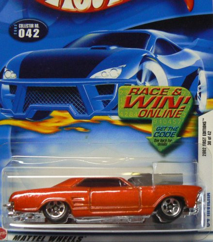 Hot Wheels First Editions #32 2002-042 '64 (1964) Red Riviera Purple Windows Race/Win Card 1:64 Scale