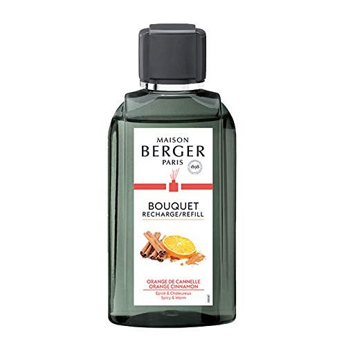 MAISON BERGER 200ml/6.76 fl. oz. Orange Cinnamon Reed Diffuser Refill, Clear