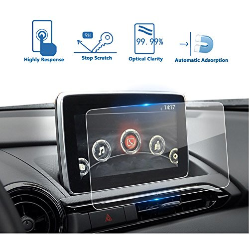 LFOTPP 2016-2019 2020 Mazda CX-3 MX-5 7-Inch MZD Connect Car Navigation Screen Protector, Clear Tempered Glass Infotainment Display in-Dash Center Touch Screen Protector