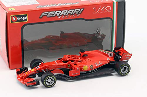 Bburago 2018 Ferrari Racing Formula 1 F1 SF71-H #5 Sebastian Vettel Die-cast Car 1: 43 Scale 36809 SV, Red Bburago 2018 Ferrari Racing Formula 1 F1 SF71-H #5 Sebastian Vettel Die-cast Car 1: 43 Scale 36809 SV, Red