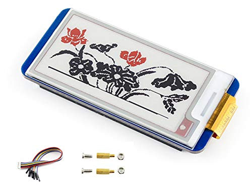 2.13inch E-Ink Display HAT for Raspberry Pi 4B/3B+/3B/2B/Zero/Zero W/WH and Jetson Nano, 212x104 Pixel White Black Red Three-Color SPI Interface No Backlight
