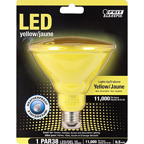 Feit Electric PAR38/Y/10KLED PAR38 Non-Dimmable LED Light Bulb, Yellow