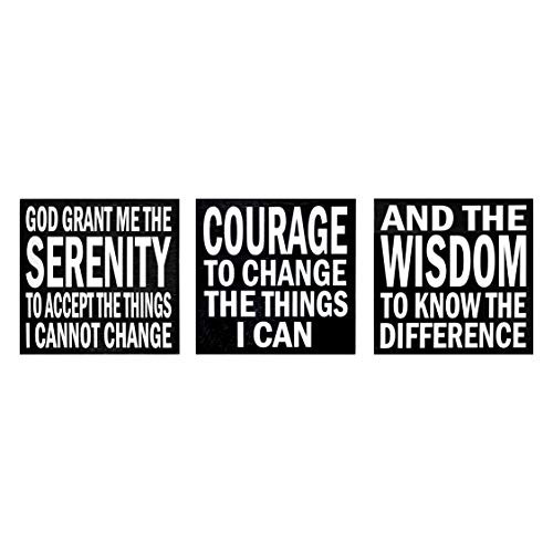 JennyGems - Serenity Prayer - 3pc Shelf Sitting or Wall Hanging Sign - Serenity Motivational Wood Plaque Signs - Serenity Plaque