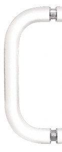 C.R. LAURENCE BPS8W CRL White 8" Single-Sided Solid 3/4" Diameter Pull Handle Without Metal Washers