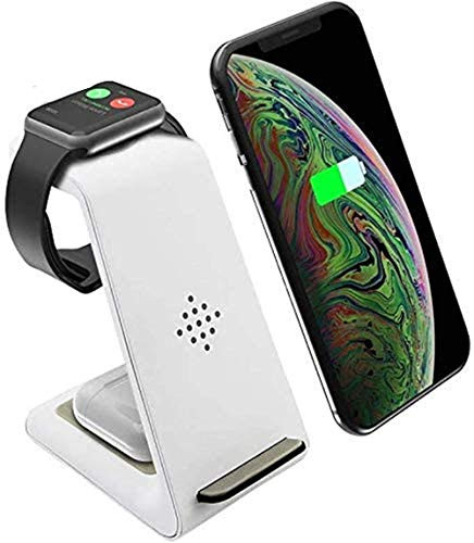 Wireless Charger, 3 in 1 Qi-Certified Fast Wireless Charging Station Charger Stand Dock for iPhone 11/11pro/11pro Max/X/XS/XR/Xs Max/8/8 Plus, Apple Watch Series 5/4/3/2/1, AirPods 1/2/Pro, Samsung S9