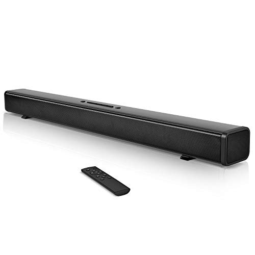 Sound bar, 32-inch Soundbar for tv Dual Built-in Subwoofers, Wired & Wireless Bluetooth 5.0 Home Theater tv Speakers, Optical/Coaxial/USB/AUX/RCA Wall Mountable, Remote Control