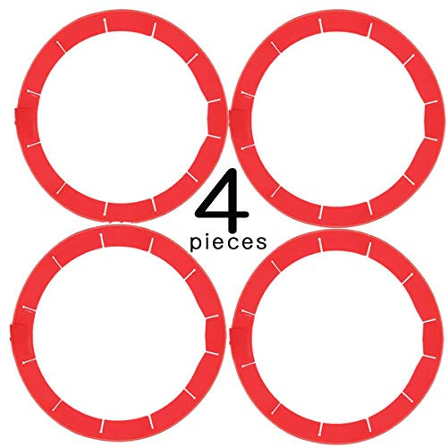 4 Pack Pie Crust Shield Silicone Pie Protectors Adjustable Silicone Pie Crust Shield Fit 8" to 11.5" Diameter Pies,Red