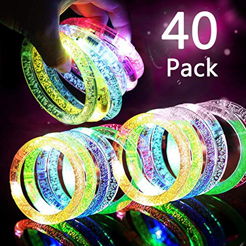 HDHF 40 Pack Glow Bracelets 6 Color LED Bracelets Light Up Bracelets Glow in The Dark Party Supplies, Led Rave Toys Glow Accessories for Halloween Parties, Wedding, Birthdays, Concert, Night Games HDHF 40 Pack Glow Bracelets 6 Color LED Bracelets Light Up Bracelets Glow in The Dark Party Supplies, Led Rave Toys Glow Accessories for Halloween Parties, Wedding, Birthdays, Concert, Night Games