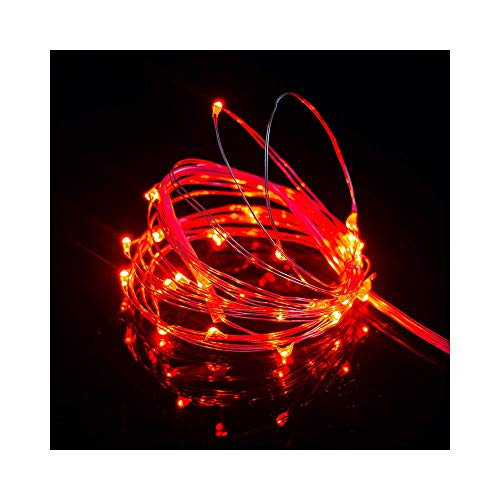 Tasodin led Fairy Lights Waterproof 16.4ft String Lights Battery Operated for Wedding, Home, Garden, Party, Christmas Decoration, Red