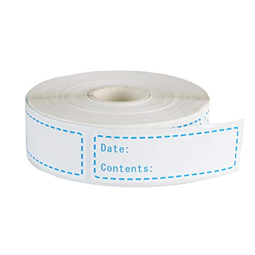 500 Pieces Freezer Labels 1 x 3 Inch Removable Food Storage Stickers Refrigerator Food Date Labels Easy Clean Leaves No Residue(Blue)