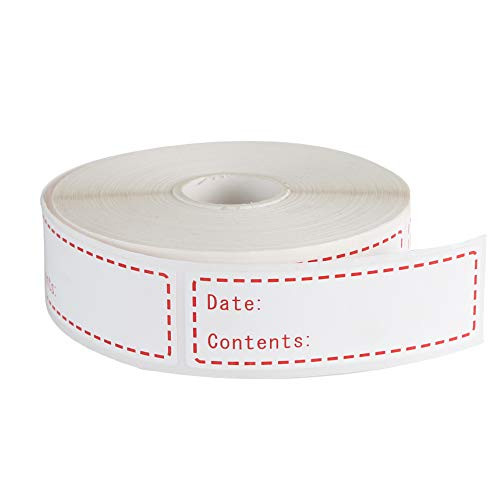 500 Pieces Freezer Labels 1 x 3 Inch Removable Food Storage Stickers Refrigerator Food Date Labels Easy Clean Leaves No Residue(Red)