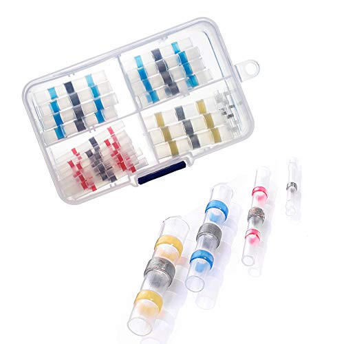 Solder Seal Wire Connectors Heat Shrink Butt Connectors Intashi Waterproof Solder Wire Splice Electrical Connector for Marine Automotive Terminal Kit?50pcs?