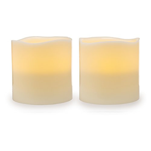 Darice Battery Operated LED Pillar Candle Set, 2 Piece