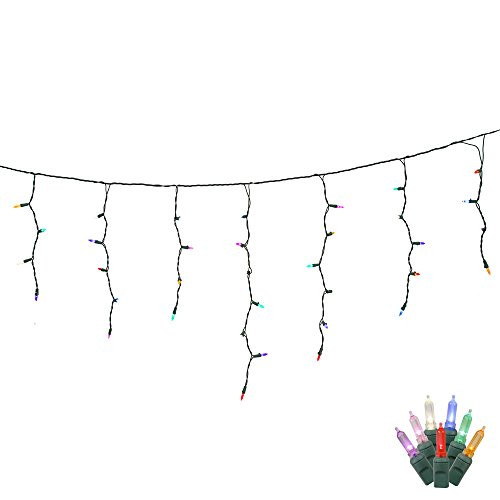 Vickerman 70 Count Single Mold M5 LED Light Set with Green Wire, Multicolor