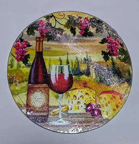 8 Inch Tempered Glass Cutting Board Tuscan Red Wine