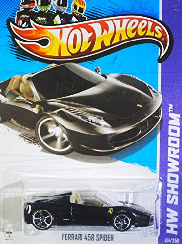 Hot Wheels 2013, Ferrari 458 Spider (BLACK), HW SHOWROOM, #151/250. 1:64 Scale.