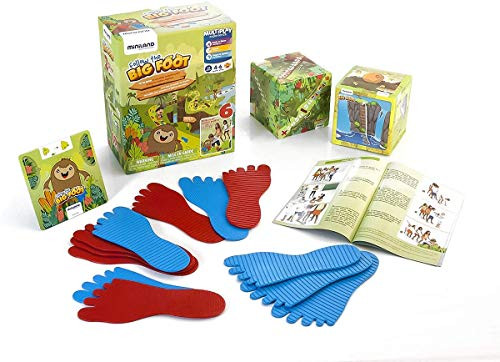 Miniland Educational - Follow The Big Foot Game - Balance, Coordination, And Concentration Activity For Preschool Kids, Promotes Teamwork Plus Cooperation In A Fun Interactive Playset