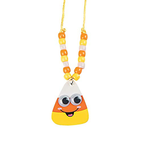 Smile Face Candy Corn Necklace Craft Kit -12 - Crafts for Kids and Fun Home Activities