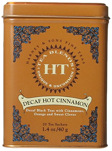 Harney and Sons Decaf Hot Cinnamon , Decaf Flavored Black 20 Sachets per Tin 1.4oz