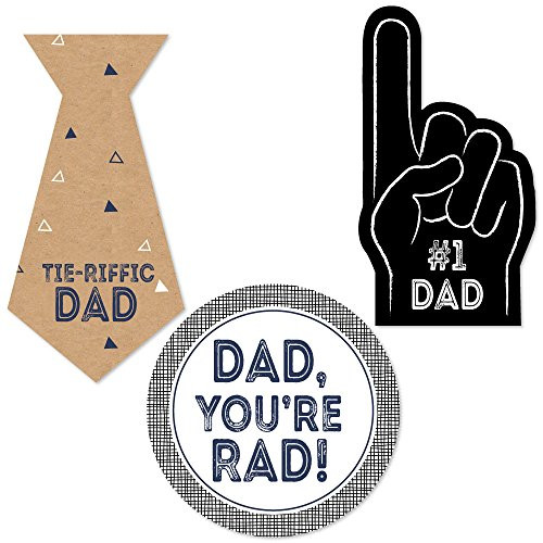 Big Dot of Happiness My Dad is Rad - Father's Day DIY Shaped Party Cut-Outs - 24 Count