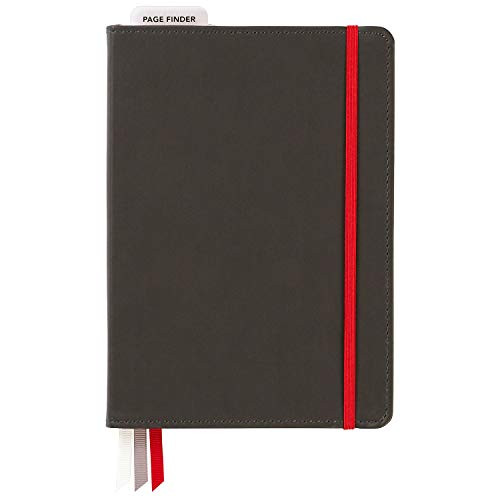 C.R. Gibson Black Leatherette Dot Grid Notebook Journal, 6'' W x 8.5'' L, 240 Pages