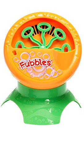 Little Kids Fubbles Bubble Blastin Bigger Bubbles Kids Automatic Party Machine and Includes 4oz of Bubble Solution Toy, Orange