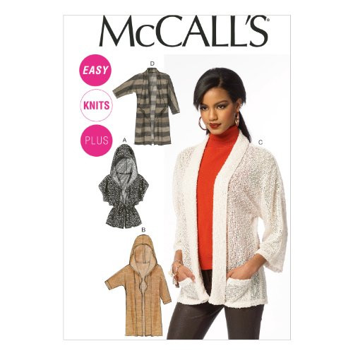 McCall Pattern Company M6802 Misses'/Women's Cardigans Sewing Template, Size RR (18W-20W-22W-24W)