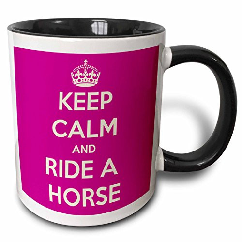 3dRose Keep Calm And Ride A Horse Pink And White Two Tone Mug, 11 oz, Multicolor 3dRose Keep Calm And Ride A Horse Pink And White Two Tone Mug, 11 oz, Multicolor