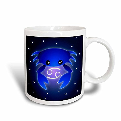 3dRose Cute Astrology Cancer Zodiac Sign Blue Crab, Magic Transforming Mug, 11-Ounce
