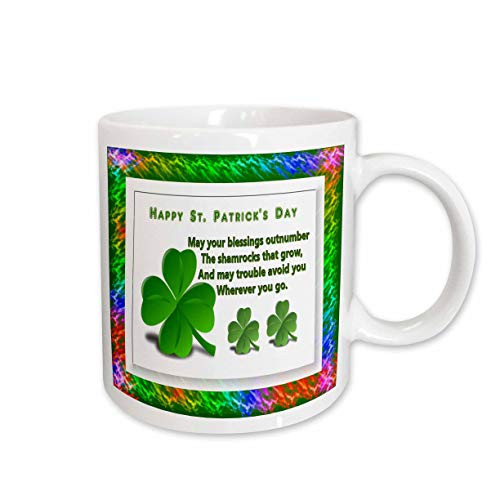 3dRose St. Patricks Day Ceramic Mug, 11-Ounce