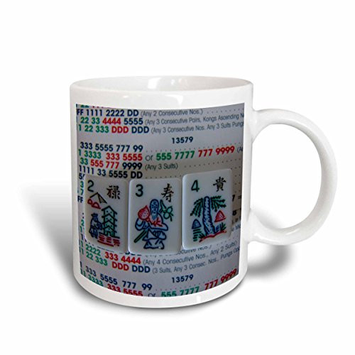 3dRose mug_12757_2 Flowers for Mah Jongg Ceramic Mug, 15-Ounce
