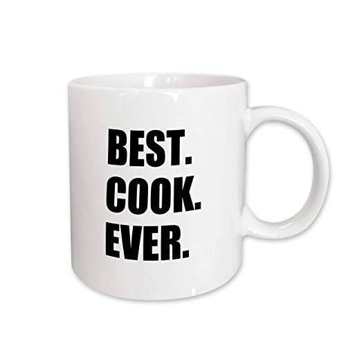 3dRose mug_179769_2 Best Cook Ever Text Gifts for Worlds Greatest Chef and Cooking Fans Ceramic Mug, 15-Ounce