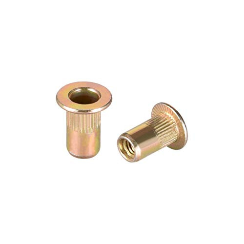 uxcell M3 Carbon Steel Rivet Nuts Flat Head Insert Nutsert Yellow Zinc Plated 100 Pcs uxcell M3 Carbon Steel Rivet Nuts Flat Head Insert Nutsert Yellow Zinc Plated 100 Pcs