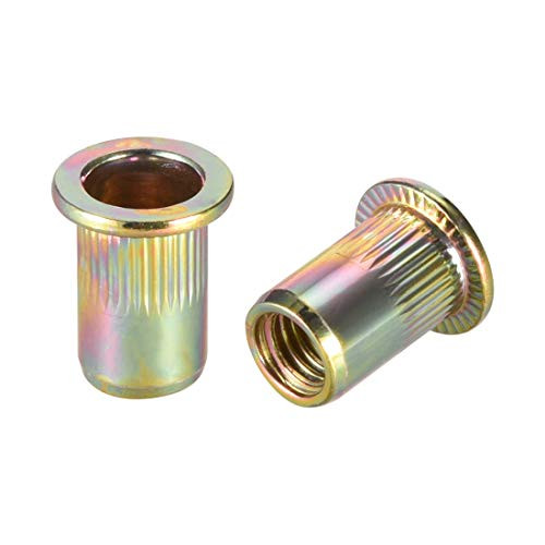 uxcell M8 Carbon Steel Rivet Nuts Flat Head Insert Nutsert Yellow Zinc Plated 30 Pcs uxcell M8 Carbon Steel Rivet Nuts Flat Head Insert Nutsert Yellow Zinc Plated 30 Pcs