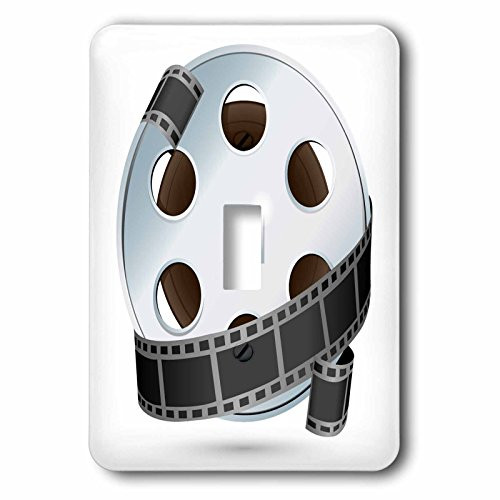 3dRose lsp_159179_1  A Silver and Black Movie Reel Single Toggle Switch