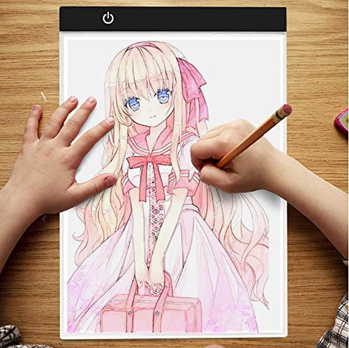 A4 LED Light Box Tracer Board USB Power Cable Dimmable Brightness Portable LED Artcraft Tracing Ultra-Thin Light Pad Light Table Copy Board for Artists Drawing Sketching Comic Stencilling Tatoo