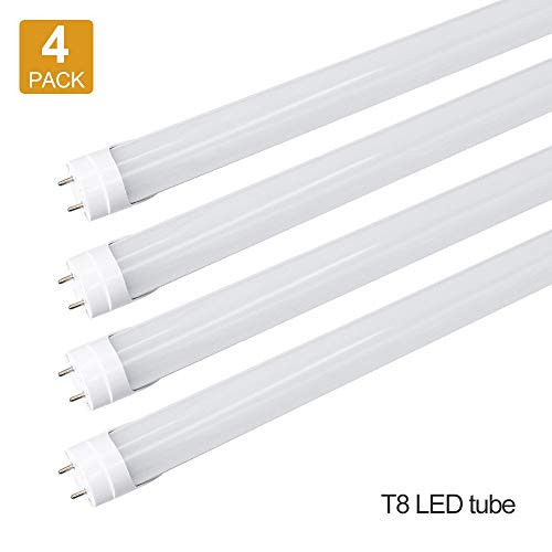 LightingWill LED T8 Light Tube 2FT, Warm White 3000K-3500K, Dual-End Powered Ballast Bypass, 1000Lumens 10W (24W Fluorescent Equivalent), Frosted Cover, AC85-265V Lighting Tube Fixtures, 4 Pack LightingWill LED T8 Light Tube 2FT, Warm White 3000K-3500K, Dual-End Powered Ballast Bypass, 1000Lumens 10W (24W Fluorescent Equivalent), Frosted Cover, AC85-265V Lighting Tube Fixtures, 4 Pack