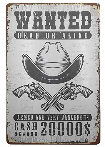 AIQIBAO Metal Vintage Tin Sign Decor-Wanted for Garage Bar Pub Shop Funny Retro Wall Art Sign 12" X 8"
