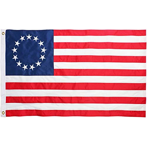 DLORY American Betsy Ross Flag 3x5 FT Outdoor Durable Heavy Duty 13 Star Fade Resistant Embroidered Stars and Sewn Stripes DLORY American Betsy Ross Flag 3x5 FT Outdoor Durable Heavy Duty 13 Star Fade Resistant Embroidered Stars and Sewn Stripes