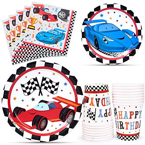 WERNNSAI Racing Car Party Supplies for Boys - Serves 16 Guests Disposable Party Tableware Kit Includes Paper Luncheon Dinner Dessert Cake Plates Napkins Cups Birthday Party Dinnerware WERNNSAI Racing Car Party Supplies for Boys - Serves 16 Guests Disposable Party Tableware Kit Includes Paper Luncheon Dinner Dessert Cake Plates Napkins Cups Birthday Party Dinnerware