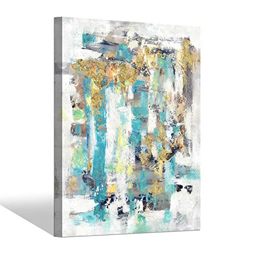 Abstract Painting Canvas Wall Art: Colorful Abstract Pictures Hand Painted Artworks for Bathroom (24'' x 18'' x 1 Panel)