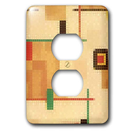 3dRose lsp_23482_6 Abstract Tiles In Tan - 2 Plug Outlet Cover